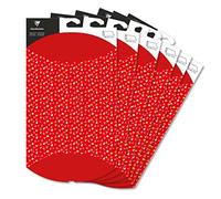 Clairefontaine 618007C - Pack of 6 Gift Boxes, Foldable, 30 x 40 cm, Ideal for Valentine's Day and Birthday, Hearts/Red, 1 Pack