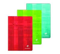 Clairefontaine 631662AMZC - Set of 3 Stapled Notebooks - Dimensions: A4 21x29.7 cm - 96 Small Squares Pages - White Paper 90 g - Random Colour Card Covers