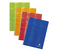 Clairefontaine 68141C - A Spiral Notebook - Dimensions: A4 21 x 29.7 cm - 100 Seyes Ruled Pages - White Paper 90 g - Laminated Card Cover Random Colour