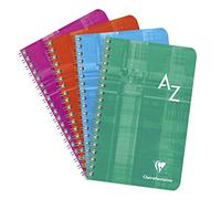 Clairefontaine 68699C - One Spiral Index Book - Dimensions: 11 x 17 cm - 100 Small Square Pages - 90 g White Paper - Random Colour Laminated Card Cover