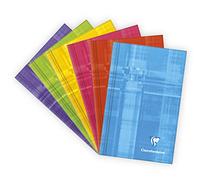Clairefontaine 69582C Set of 10 Rigid Laminated Notebooks - 7.5x12 cm - 128 Small Squares Pages - 90 g White Paper - Laminated Card Cover - Random Colours