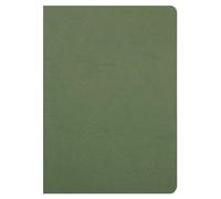Clairefontaine 733003C Collection Age Bag A Green Stapled Notebook - A4 21x29.7 cm - 96 Plain White Pages - 90 g Paper - Glossy Leather Grain Card Cover