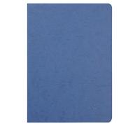 Clairefontaine 733004C Collection Age Bag Blue Stapled Notebook - A4 21 x 29.7 cm - 96 Plain White Pages - 90 g Paper - Glossy Leather Grain Card Cover