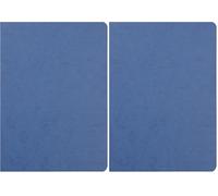 Clairefontaine 733004C Age Bag Collection A Blue Stapled Notebook - A4 21x29.7 cm - 96 Plain White Pages - 90 gsm Paper - Leather Grain Glossy Card Cover (Pack of 2)