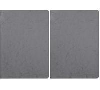 Clairefontaine 733005C Age Bag Collection A Grey Stapled Notebook - A4 21x29.7 cm - 96 Plain White Pages - 90 gsm Paper - Leather Grain Glossy Card Cover (Pack of 2)