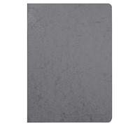Clairefontaine 733005C Collection Age Bag Gray Stapled Notebook - A4 21x29.7 cm - 96 Plain White Pages - 90 g Paper - Glossy Leather Grain Card Cover