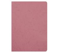 Clairefontaine 733006C Collection Age Bag A Stapled Antique Pink Notebook - A4 21x29.7cm - 96 Plain White Pages - 90gsm Paper - Leather Grain Glossy Card Cover