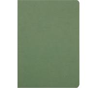 Clairefontaine 733063C Age Bag Collection A Green Stapled Notebook - A4 21x29.7cm - 96 Lined Pages with Margin - White Paper 90g - Glossy Cover Leather Grain
