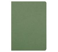Clairefontaine 733063C Age Bag Collection A Green Stapled Notebook - A4 21x29.7cm - 96 Lined Pages with Margin - White Paper 90g - Glossy Cover Leather Grain