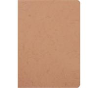 Clairefontaine - Ref 73306C - Age Bag Staplebound Notebook (96 Pages) - A4 Size, Lined Rulings, 90gsm Brushed Vellum Paper - Brown Leather Effect Cover