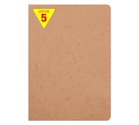 Clairefontaine 73306Cpack Collection Age Bag Un Lot de 5 Cahiers Agrafés Tabacs - A4 21x29,7 cm - 96 Pages Lignées avec Marge - Papier Blanc 90 g - Couvertures Carte Lustrée Grain Cuir