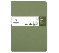 Clairefontaine 733083C Age Bag Collection Set of 2 Green Duo Stapled Notebooks - A4 21x29.7cm - 96 Plain White Pages - 90 gsm Paper - Leather Grain Card Cover