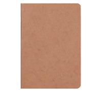 Clairefontaine 733100C Collection Age Bag Tobacco Stapled Notebook - A5 14.8x21 cm - 96 Plain White Pages - 90 g Paper - Glossy Leather Grain Card Cover