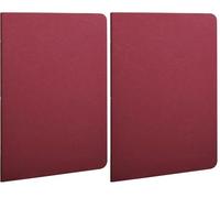 Clairefontaine 733162C Collection Age Bag A Red Stapled Notebook - A5 14,8x21 cm - 96 Lined Pages - White Paper 90 g - Glossy Card Cover Leather Grain (Pack of 2)
