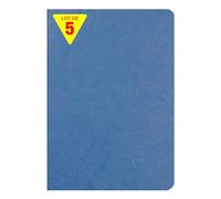 Clairefontaine 733164CPack Age Bag Collection Pack of 5 Blue Stapled Notebooks - A5 14.8x21cm - 96 Lined Pages - White Paper 90g - Glossy Card Covers Leather