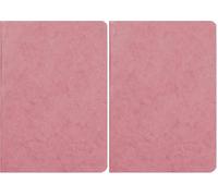 Clairefontaine 733166C Collection Sac Age An Antique Pink Stapled Notebook - A5 14,8x21 cm - 96 Lined Pages - 90 g White Paper - Glossy Cover Leather Grain Card (Pack of 2)