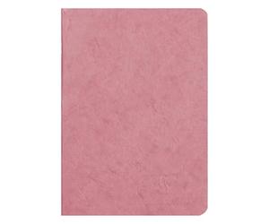 Clairefontaine 733166C Collection Sac Age An Antique Pink Stapled Notebook - A5 14,8x21 cm - 96 Lined Pages - 90 g White Paper - Glossy Cover Leather Grain Card