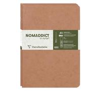 Clairefontaine 733186C Collection Age Bag Set of 2 Tobacco Duo Stapled Notebooks - A5 15.8x21cm - 96 Plain White Pages - 90gsm Paper - Leather Grain Card Cover
