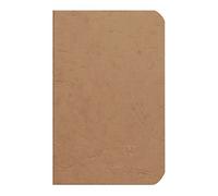 Clairefontaine 73410C - Collection Age Bag Tobacco Stapled Notebook - 9x14 cm - 96 Plain White Pages - 90 g Paper - Grain Leather Glossy Cardboard Cover