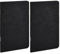 Clairefontaine 734161C - Collection Age Bag A Black Stapled Notebook - Size: 9x14 cm - 96 Lined Pages - 90 g White Paper - Leather Grain Glossy Card Cover (Pack of 2)