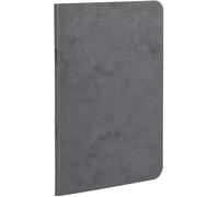 Clairefontaine 734165C Collection Age Bag A Grey Stapled Notebook - Size: 9x14 cm - 96 Lined Pages - 90 g White Paper - Leather Grain Glossy Card Cover