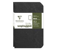 Clairefontaine 734181C Collection Age Bag Set of 2 Black Duo Stapled Notebooks - 9x14cm - 96 Plain White Pages - 90 gsm Paper - Leather Grain Glossy Card Cover