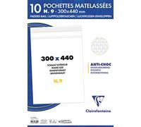 Clairefontaine 7356C - Pack of 10 Padded Envelopes - Lined with Bubble Wrap - Size: 300x440 mm - 90g/m² - White Colour - Mailing - Manufactured in France
