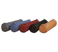 Clairefontaine 77015C - Age Bag Collection - One Round Genuine Lambskin Pencil Case - Size: 21 cm x 6 cm Diameter - Random Colour - Manufactured in France