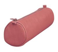 Clairefontaine 77021C - Collection Age Bag - One Round Genuine Antique Pink Lambskin Leather Pencil Case - Dimensions: 21 cm x 6 cm - Manufactured in France
