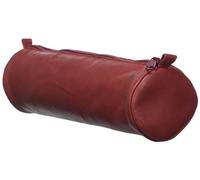 Clairefontaine 77029C - Age Bag Collection - One Round Genuine Lambskin Leather Pencil Case in Red - Dimensions: 21 cm x 6 cm - Manufactured in France