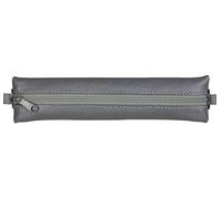 Clairefontaine 77040C - Collection Age Bag - One Flat Pencil Case in Grey Genuine Lambskin Leather - Dimensions: 20 cm x 4.5 cm - Elastic to Fit Notebooks