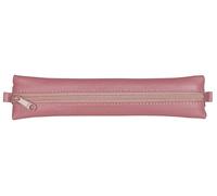 Clairefontaine 77041C Collection Age Bag One Flat Case with Elastic in Antique Pink Genuine Lamb Leather - 20 cm x 4.5 cm Diameter - Manufactured in France