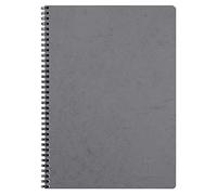 Clairefontaine 781425C Age Bag Collection A Grey Spiral Notebook - A4 21x29.7 cm - 100 Small Square Pages - White Paper 90 g - Glossy Card Cover Leather Grain