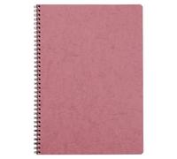 Clairefontaine 781426C Age Bag Collection Antique Pink Spiral Notebook - A4 21x29.7 cm - 100 Small Squared Pages - 90 g White Paper - Leather Glossy Card Cover