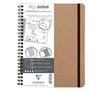 Clairefontaine 78233C Age Bag Collection A My.Notes Tobacco Tear-Off-Margin Spiral Notebook - A5+ 16x21 cm - 120 DOT Tear-Off Pages - 90 g White Paper - Leather Grain Glossy Card Cover