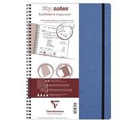 Clairefontaine 783464C Age Bag Collection MyNotes Blue Margin Spiral Notebook - A4 21x29.7cm - 120 Lined Detachable Pages - 90g White Paper - Leather Cover