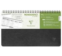 Clairefontaine 783491C Age Bag Collection My.weekly.planner Black Spiral Notebook - 29.7x17 cm - 120 Pages Office DOT Organiser - White Paper 90 g - Card Cover