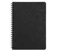 Clairefontaine 785321C Age Bag Collection Black Spiral Notebook - A5 14.8x21cm - 100 Small Squares Pages - White Paper 90 g - Glossy Card Cover Leather Grain