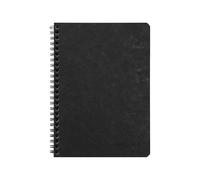 Clairefontaine 785321C Age Bag Collection A Black Spiral Notebook - A5 14.8x21 cm - 100 Small Squares Pages - White Paper 90 g - Glossy Card Cover Leather Grain