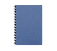 Clairefontaine 785324C Age Bag Collection A Blue Spiral Notebook - A5 14.8x21 cm - 100 Small Square Pages - White Paper 90 g - Glossy Leather Grain Card Cover