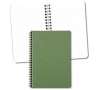 Clairefontaine - Ref 785363C - Age Bag Wirebound Notebook (100 Pages) - A5 Size, Lined Rulings, 90gsm Brushed Vellum Paper, Pocket for Loose Documents - Green Cover
