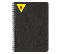 Clairefontaine 785661CPack Pack of 5 Black Age Bag Notebooks A5 14.8x21cm - 120 Detachable Pages + 3 Dividers w/ Storage Pockets - Grain Leather Card Covers