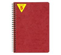 Clairefontaine 785662CPack A Pack of 5 Red Age Bag Pocket Notebooks - A5 14.8x21cm - 120 Detachable Pages + 3 Dividers w/ Storage Pockets - Leather Card Covers