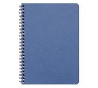 Clairefontaine 785664C Collection Age Bag A Blue Pocket Notebook - A5 14.8x21 cm - 120 Detachable Pages with Handles + 3 Dividers with Storage Pockets - Grain Leather Glossy Card Cover