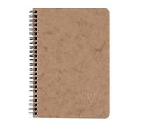 Clairefontaine 78566C Collection Age Bag Tobacco Pocket Notebook - A5 14,8x21 cm - 120 Detachable Pages with Handles + 3 Dividers with Storage Pockets - Grain Leather Glossy Hardcover