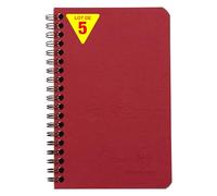 Clairefontaine 786162CPack A Pack of 5 Red Age Bag Notebooks - 11x17 cm - 120 Detachable Pages + 3 Dividers with Storage Pockets - Card Covers Grain Leather
