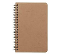Clairefontaine 78616C Collection Age Bag Tobacco Pocket Notebook - 11x17cm - 120 Detachable Lined Pages + 3 Dividers w/ Pockets - Grain Leather Hardcover