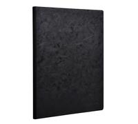 Clairefontaine - Ref 791401C - Age Bag Clothbound Notebook (192 Pages) - A4 Size, Plain Rulings, 90gsm Brushed Vellum Paper - Black Leather Effect Cover