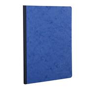 Clairefontaine - Ref 791404C - Age Bag Clothbound Notebook (192 Pages) - A4 Size, Plain Rulings, 90gsm Brushed Vellum Paper - Blue Leather Effect Cover