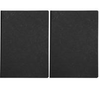 Clairefontaine 791421C Collection Age Bag Black Canvas Stitched Notebook - A4 21x29,7cm - 192 Small Square Pages - 90g White Paper - Leather Grain Card Cover (Pack of 2)